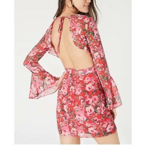 B Darlin 3/4 Red Pink Bodycon Dress NWT BO43--4 - Picture 2 of 4